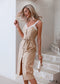 Boho Lace up Midi Dress Stevie